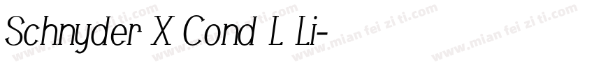 Schnyder X Cond L Li字体转换